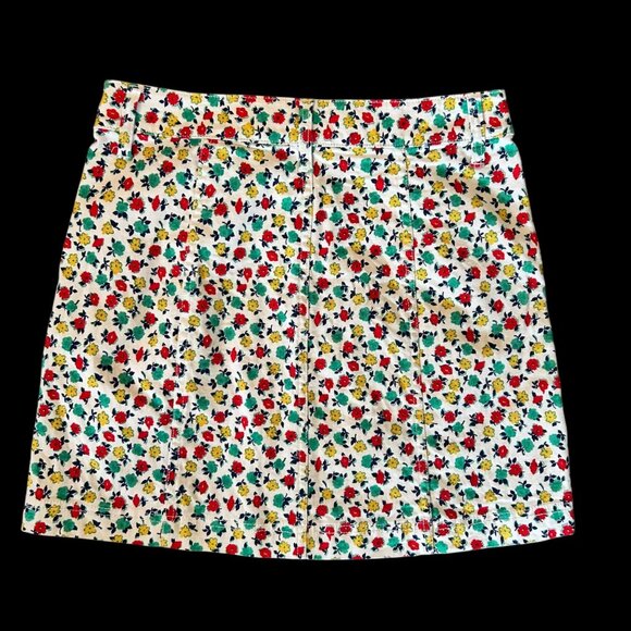 J. Crew Mercantile White Novelty Floral Denim Button Front Skirt 2 - Picture 5 of 5